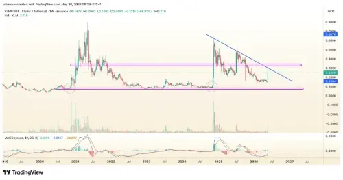 Stellar (XLM) 在飙升 80% 后进入盘整阶段，分析师关注关键阻力