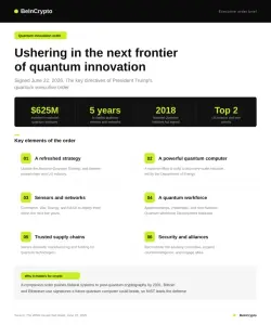 特朗普的量子行政命令加速后量子加密货币转型：对比特币和以太坊的影响