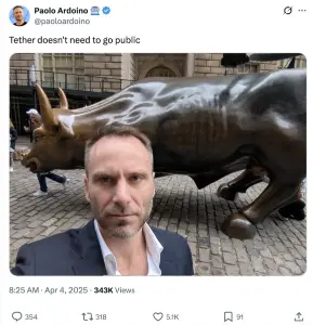 前 Tether 首席信息官 Richard Heathcote 计划在监管转变之际出售部分股权