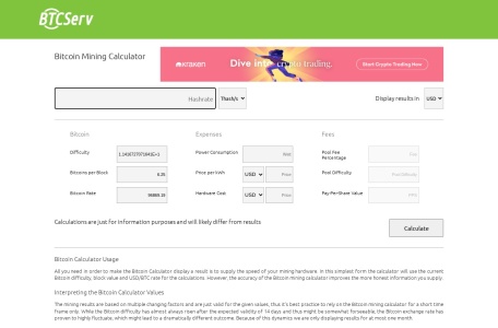 BTCsery比特币挖掘计算器